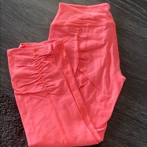 Beyond yoga cinch back crop bright orange